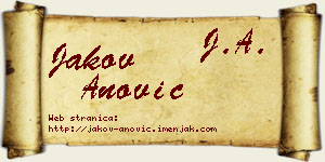 Jakov Anović vizit kartica